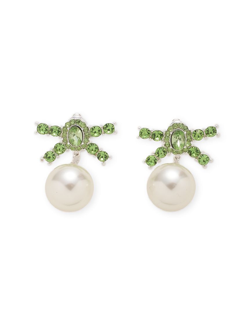 LILY BROWN「[L.B CANDY STOCK]ビジューリボンパールピアス」|ピアス|