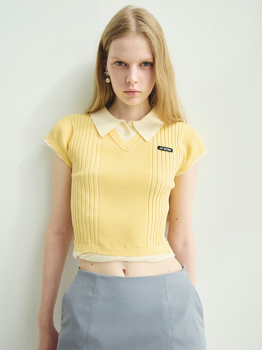 LILY BROWN「[L.B CANDY STOCK]ビジューリボンパールピアス」|ピアス|