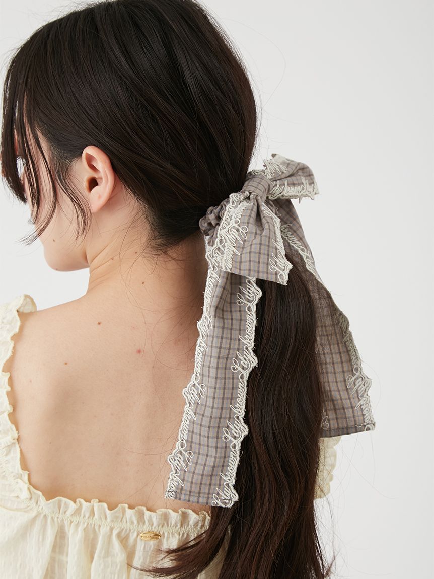 LILY BROWN「エンブロイダリースカラップリボンシュシュ」|ヘアバンド|