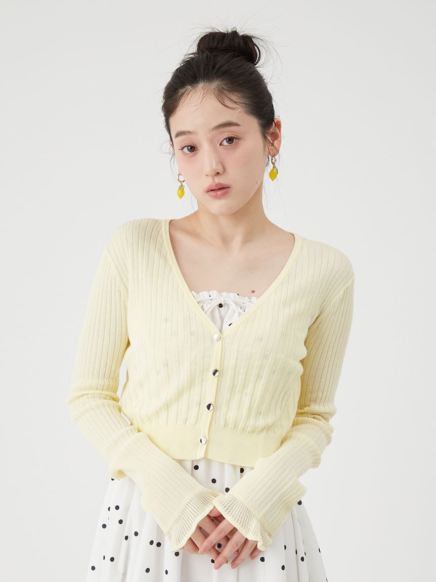 LILY BROWN「【限定カラー】【ウォッシャブル】Vネックニットカーディガン」|カーディガン|YEL