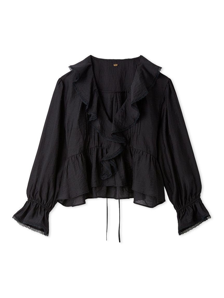 LILY BROWN「フロントフリルシアーブラウス」|シャツ・ブラウス|BLK