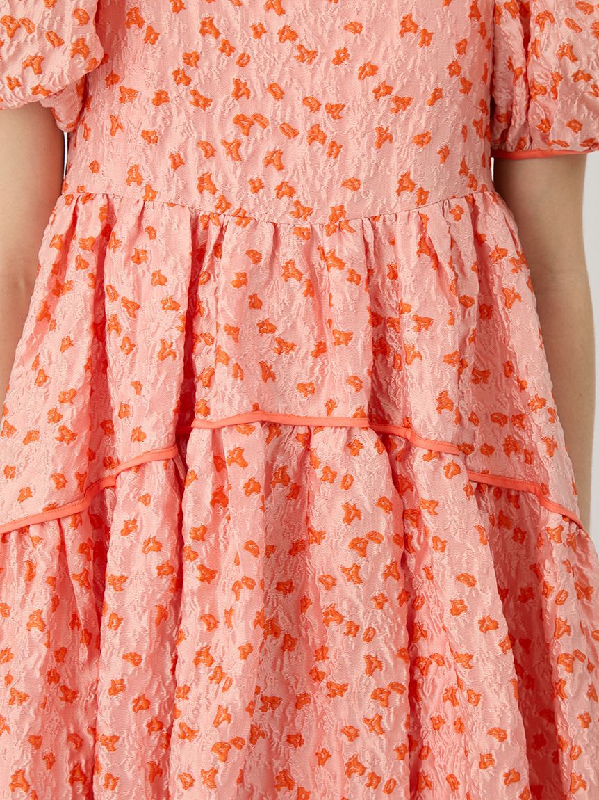 LILY BROWN「ジャガードボリュームバックリボンミニワンピース」|ワンピース|