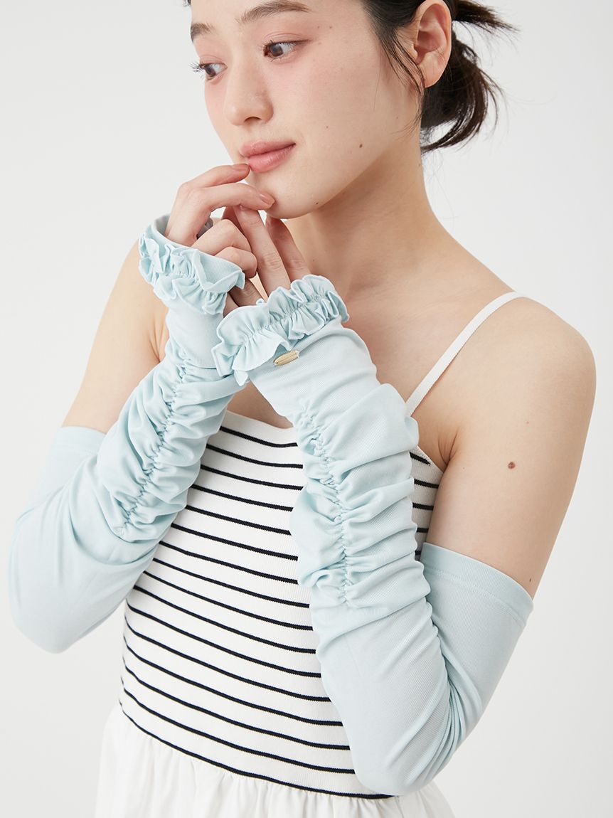 LILY BROWN「【UVカット】フリルアームカバー」|手袋|