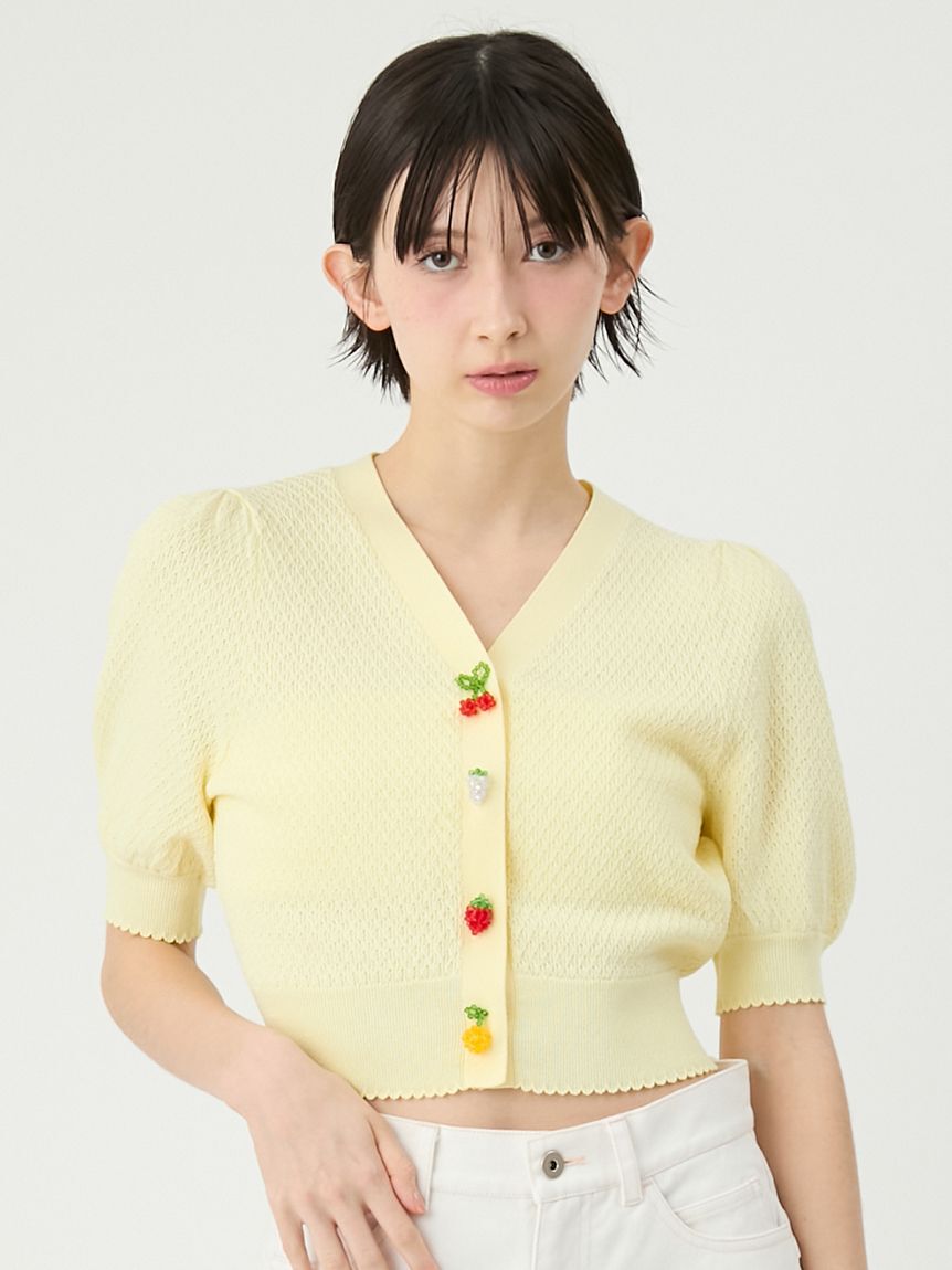 LILY BROWN「[L.B CANDY STOCK]フルーツモチーフニットカーディガン」|カーディガン|