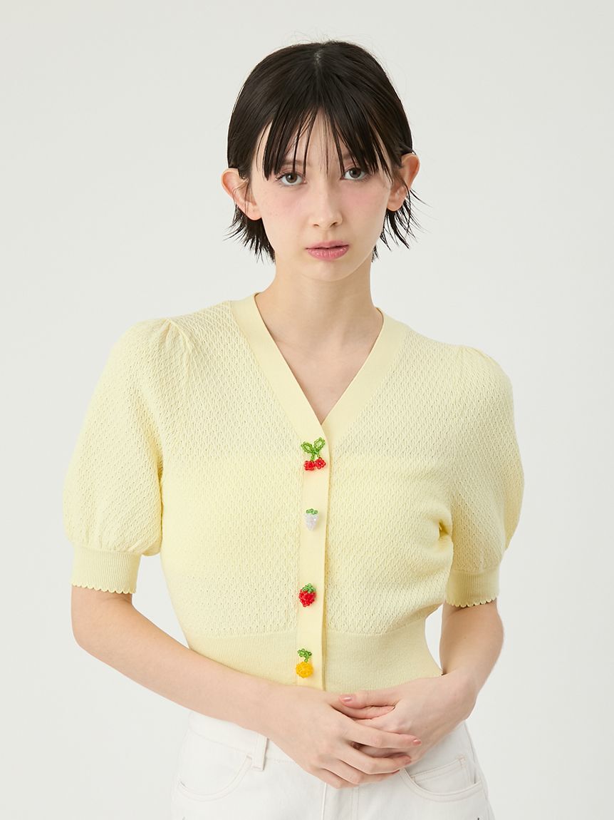 LILY BROWN「[L.B CANDY STOCK]フルーツモチーフニットカーディガン」|カーディガン|