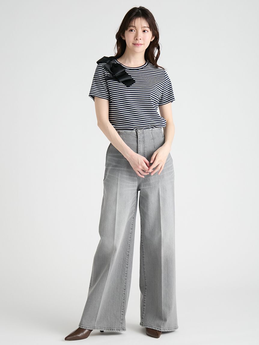 CELFORD「ハイウエストデニムワイドパンツ」|デニム|LGRY