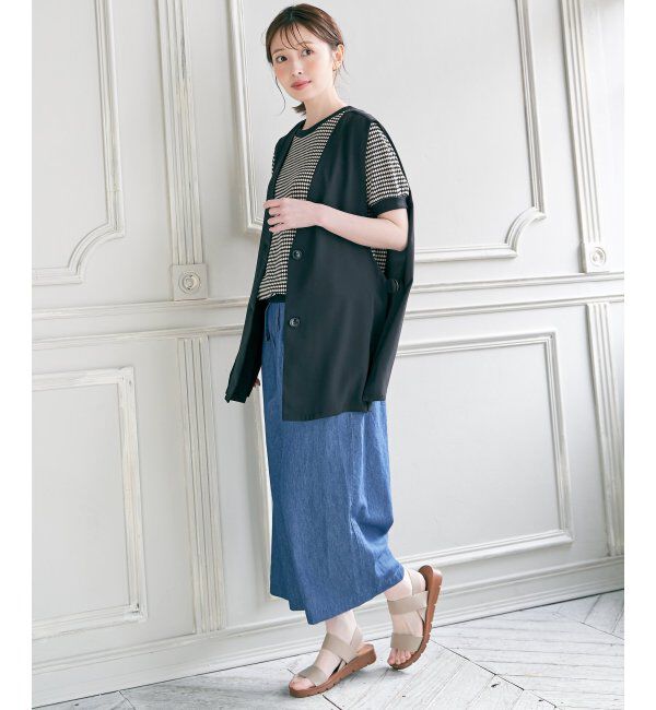 ikka「麻混ベルト付きワイドパンツ」|その他|