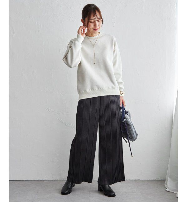 ikka「スエードライクプリーツワイドパンツ」|その他|