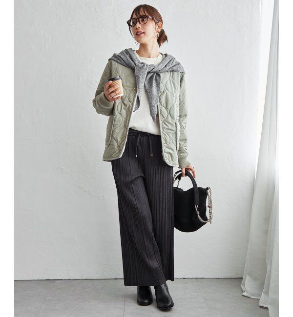 ikka「スエードライクプリーツワイドパンツ」|その他|