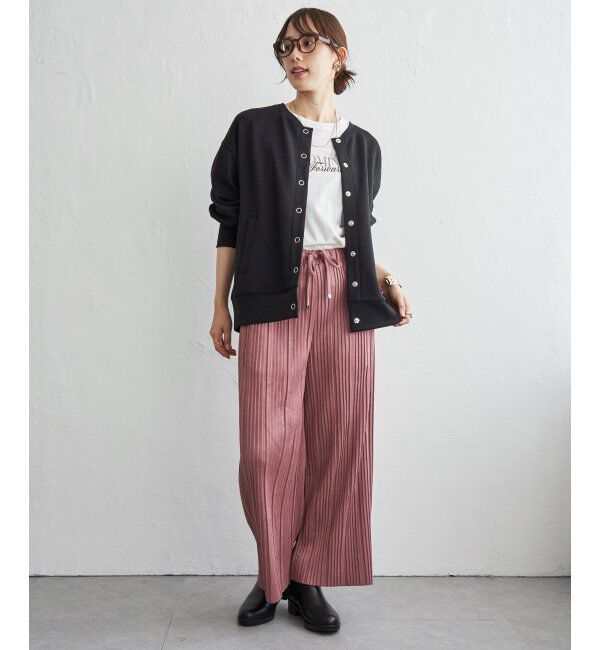 ikka「スエードライクプリーツワイドパンツ」|その他|