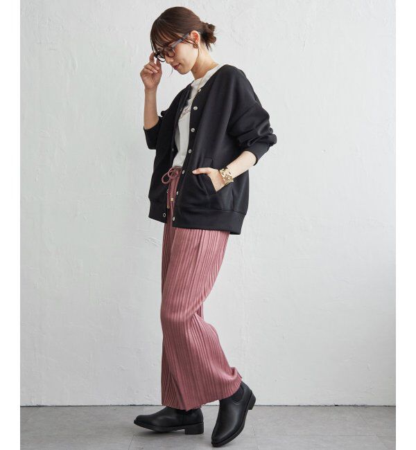 ikka「スエードライクプリーツワイドパンツ」|その他|