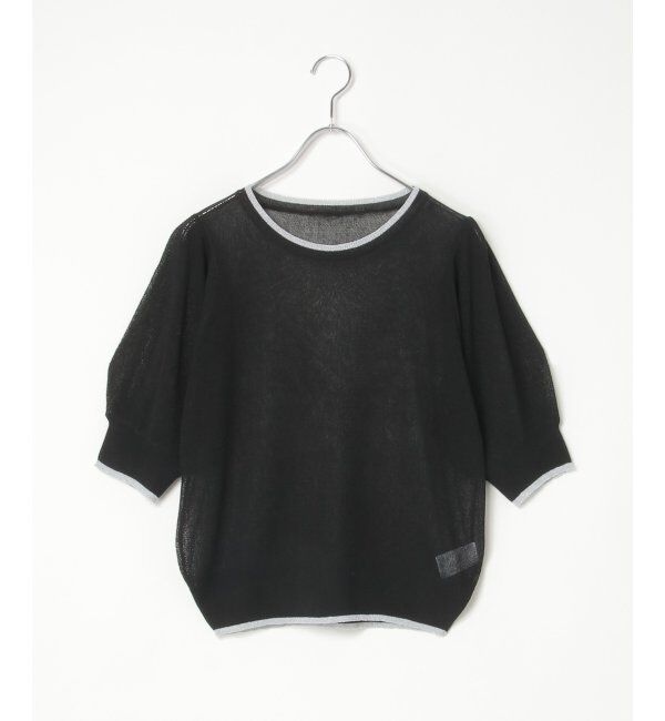 VENCE share style「梨地袖配色トップス」|ニット・セーター|