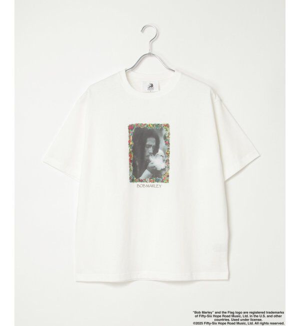 VENCE share style「BOB MARLEY フラワーフレームフォトTシャツ」|Tシャツ・カットソー|ホワイト