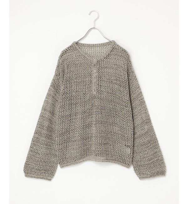 VENCE share style「メッシュ編みヘンリーネックプルオーバー」|ニット・セーター|