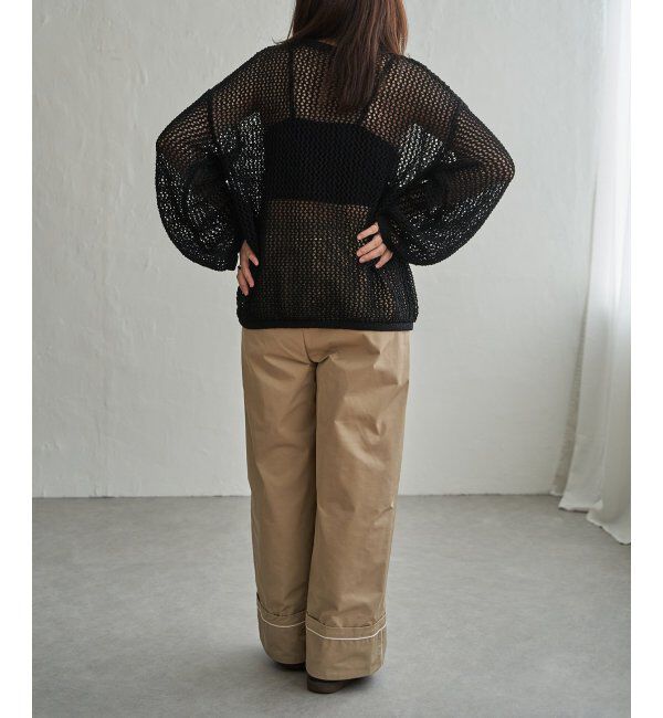 VENCE share style「メッシュ編みヘンリーネックプルオーバー」|ニット・セーター|