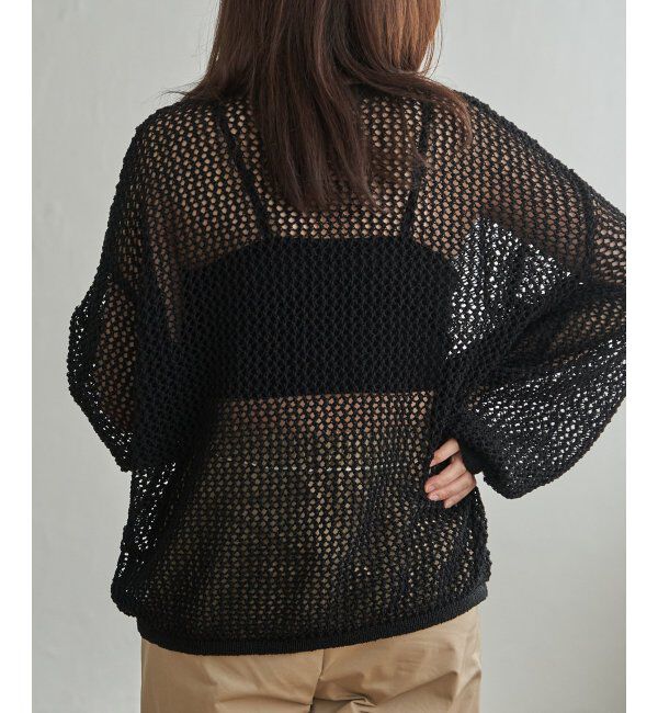 VENCE share style「メッシュ編みヘンリーネックプルオーバー」|ニット・セーター|