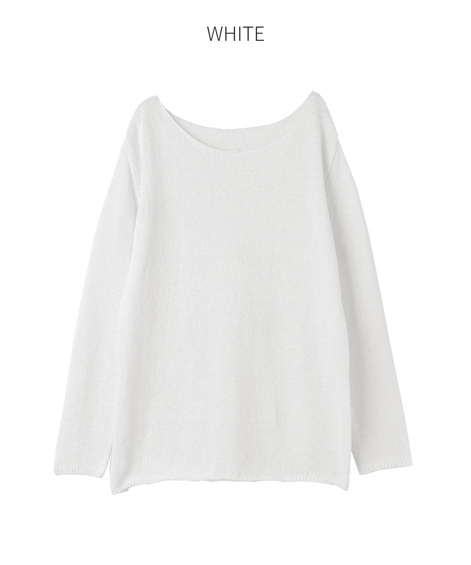 STYLE DELI「カラッとした綿シアーボートネックニット」|Tシャツ・カットソー|