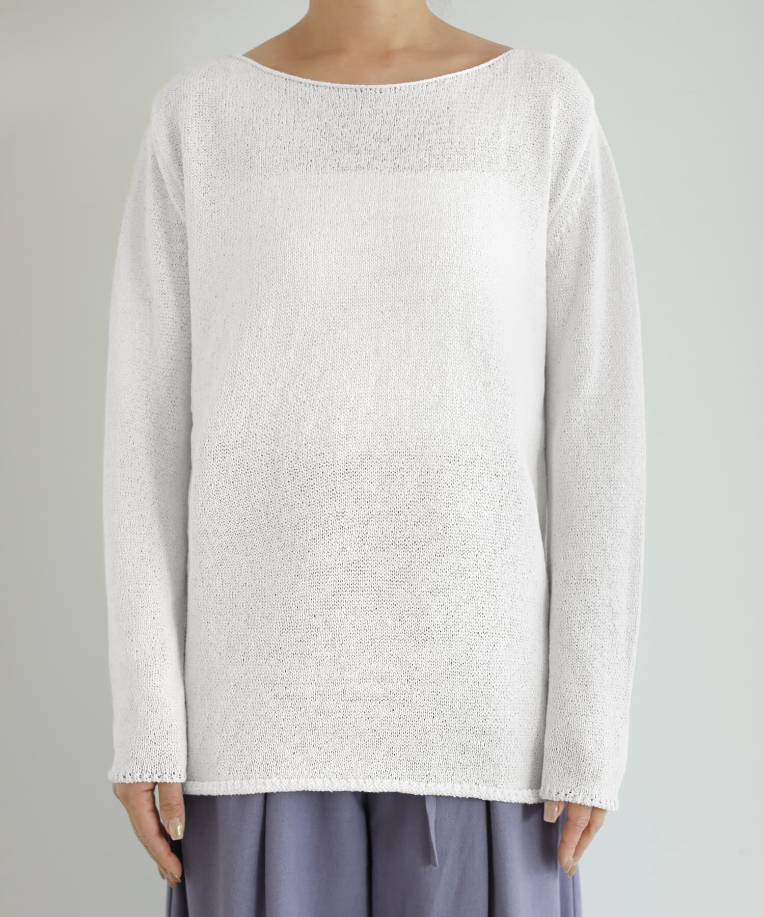 STYLE DELI「カラッとした綿シアーボートネックニット」|Tシャツ・カットソー|