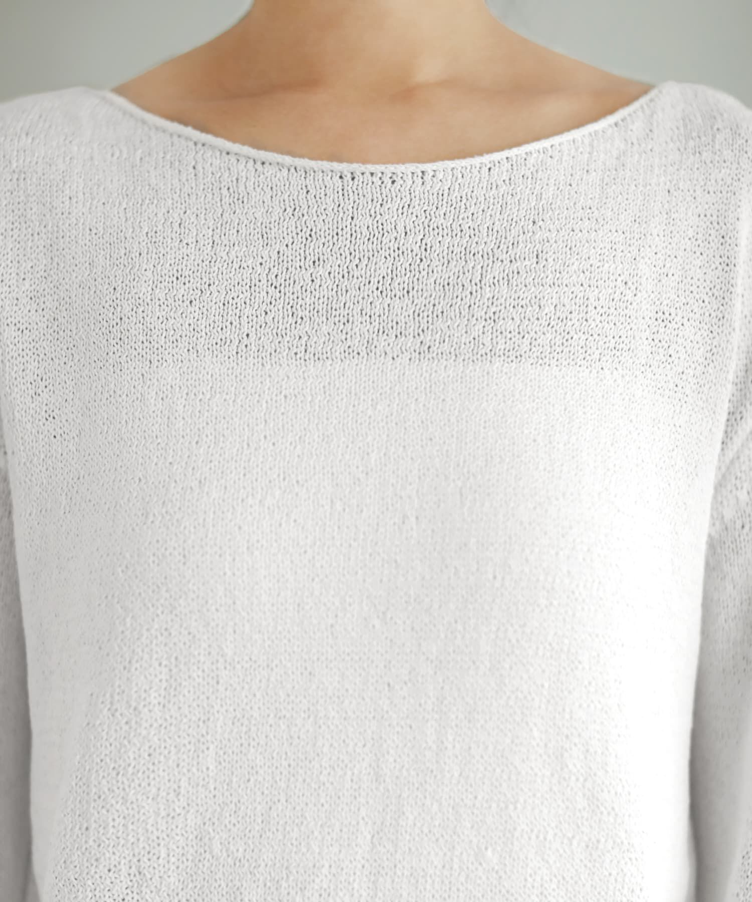 STYLE DELI「カラッとした綿シアーボートネックニット」|Tシャツ・カットソー|