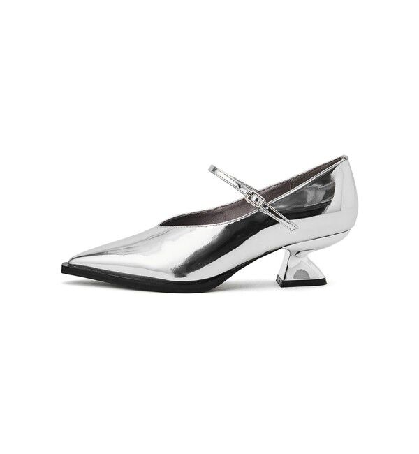SY UNITED ARROWS「＜SY＞シェイプヒールストラップ パンプス50●&uarr;」|パンプス|SILVER