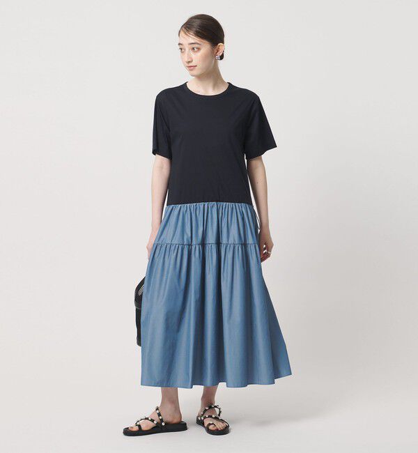 UNITED ARROWS「カット コンビ ドッキング ワンピース」|ワンピース|