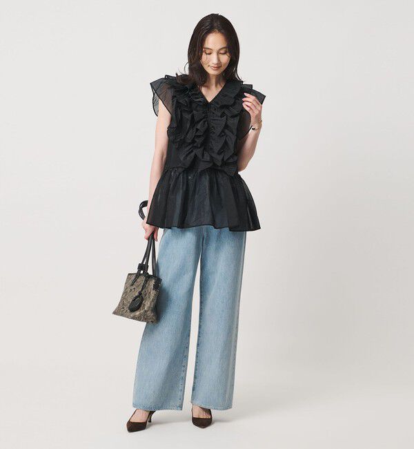 UNITED ARROWS「レディー フリル チュール カットソー ‐ウォッシャブル‐」|Tシャツ・カットソー|