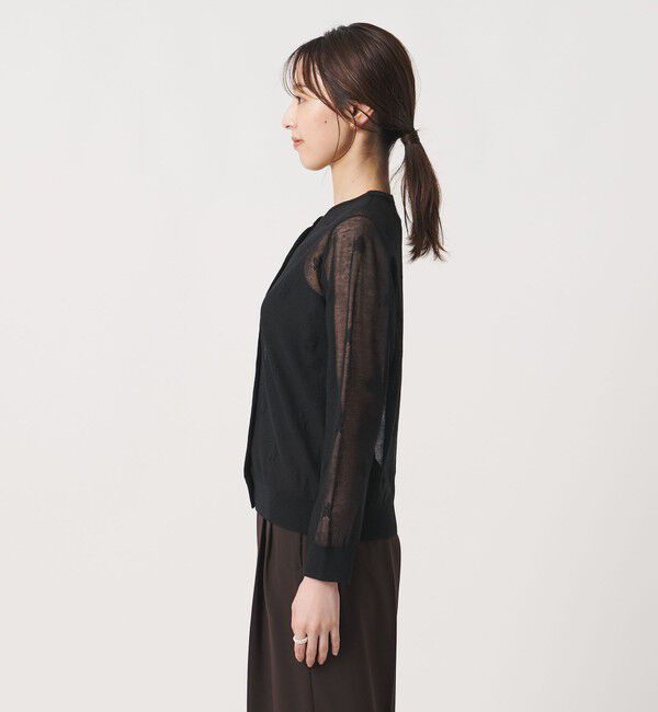 UNITED ARROWS「シアー フラワー カーディガン ‐ウォッシャブル‐」|カーディガン|