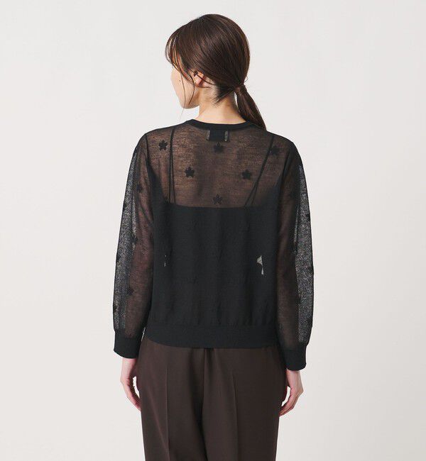 UNITED ARROWS「シアー フラワー カーディガン ‐ウォッシャブル‐」|カーディガン|