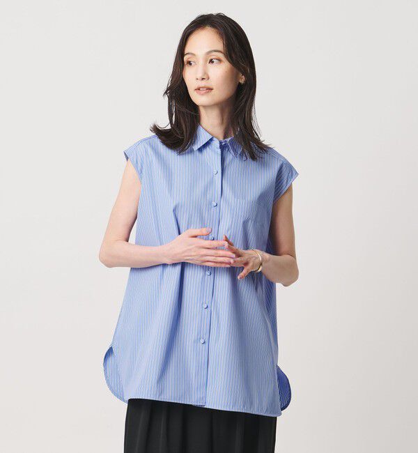 UNITED ARROWS「バックフレア フレンチスリーブ シャツ」|シャツ・ブラウス|