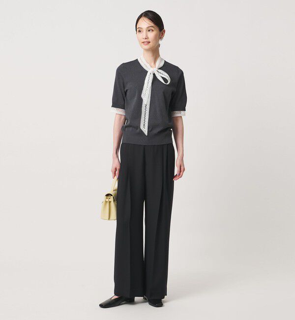 UNITED ARROWS「4WAY ボウタイレース ショートスリーブ ニット」|ニット・セーター|