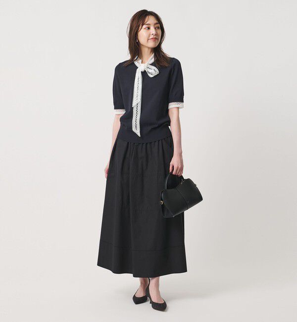 UNITED ARROWS「4WAY ボウタイレース ショートスリーブ ニット」|ニット・セーター|