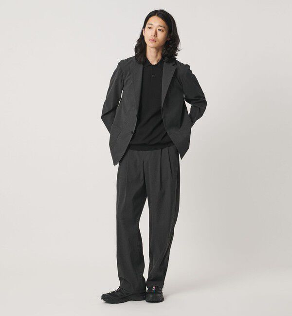 UNITED ARROWS「ウェザーコンフォート メランジ 2プリーツ バルーンパンツ 撥水 ヨコストレッチ」|チノ|