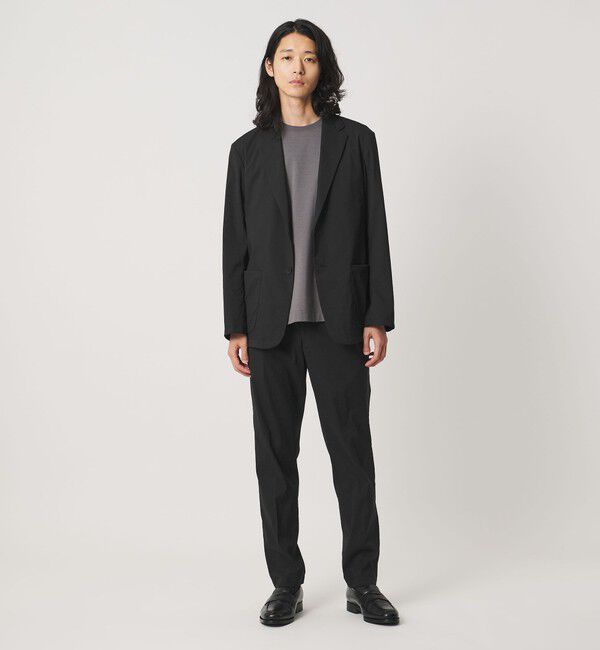 UNITED ARROWS「ウェザーコンフォート メランジ サイドシャーリング 1プリーツ パンツ 撥水 ヨコストレッチ」|チノ|