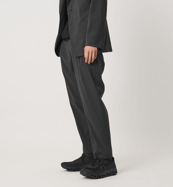 UNITED ARROWS「ウェザーコンフォート メランジ キャロット 1プリーツパンツ 撥水 ヨコストレッチ」|チノ|