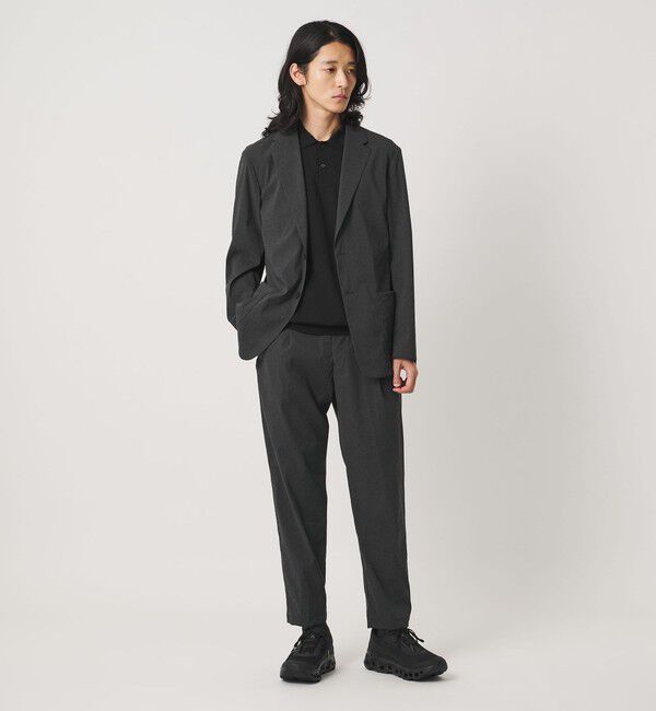 UNITED ARROWS「ウェザーコンフォート メランジ キャロット 1プリーツパンツ 撥水 ヨコストレッチ」|チノ|