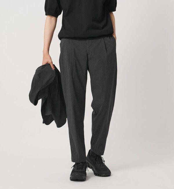 UNITED ARROWS「ウェザーコンフォート メランジ キャロット 1プリーツパンツ 撥水 ヨコストレッチ」|チノ|