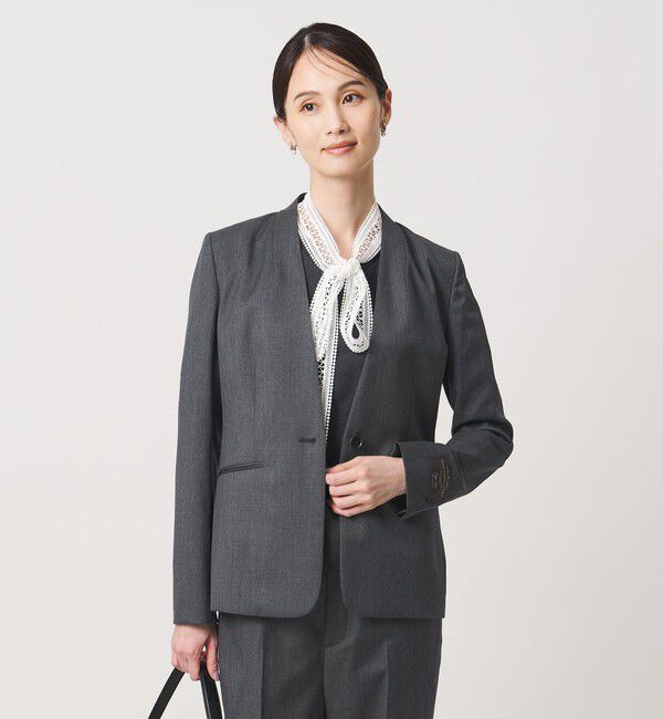 UNITED ARROWS「Vitale Barberis Canonico ノーラペル ジャケット」|ノーカラージャケット|DK.GRAY