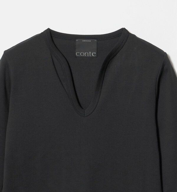 conte「＜conte＞コットン キーネック Tシャツ」|Tシャツ・カットソー|