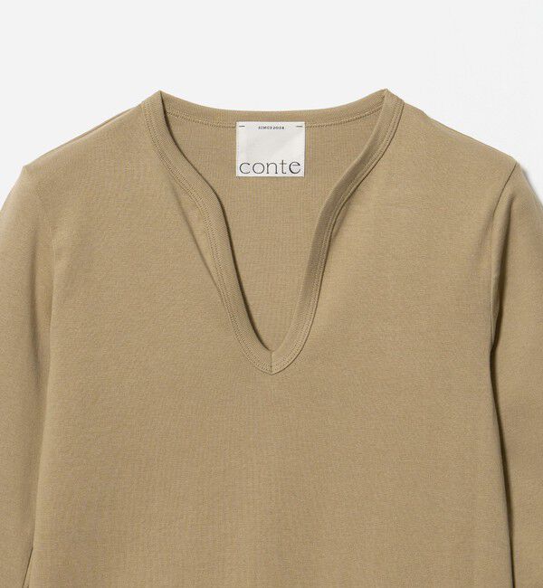 conte「＜conte＞コットン キーネック Tシャツ」|Tシャツ・カットソー|