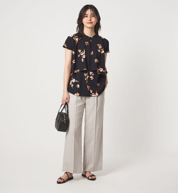 UNITED ARROWS green label relaxing「フラワー ヨーク フレア ブラウス マシンウォッシャブル・接触冷感」|シャツ・ブラウス|