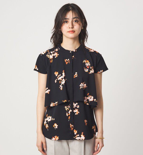 UNITED ARROWS green label relaxing「フラワー ヨーク フレア ブラウス マシンウォッシャブル・接触冷感」|シャツ・ブラウス|