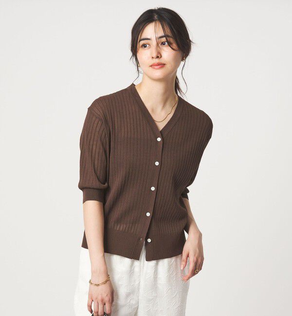 UNITED ARROWS green label relaxing「ブライトシアー Vネック ニット カーディガン」|カーディガン|