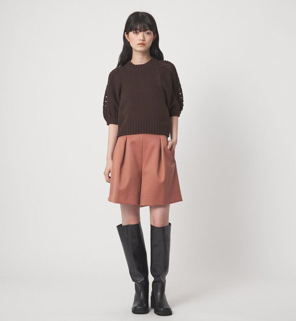 EMMEL REFINES「＜EMMEL REFINES＞EM HW ソデケーブル ショートスリーブ ニット」|ニット・セーター|