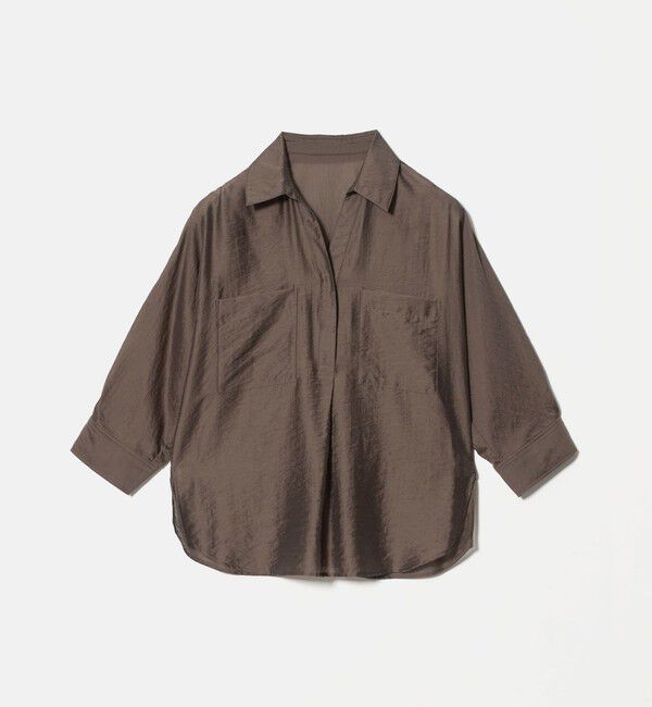 UNITED ARROWS green label relaxing「エアリーシアー スキッパー ポケット シャツ 接触冷感」|シャツ・ブラウス|
