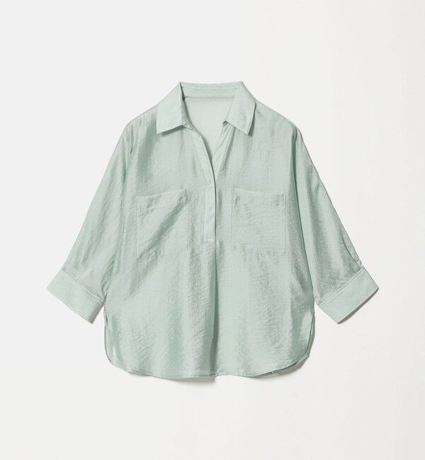 UNITED ARROWS green label relaxing「エアリーシアー スキッパー ポケット シャツ 接触冷感」|シャツ・ブラウス|