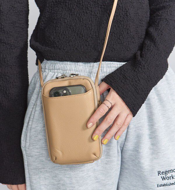 BEAUTY&YOUTH UNITED ARROWS「レザー ジップスリム ウォレットショルダー」|財布|