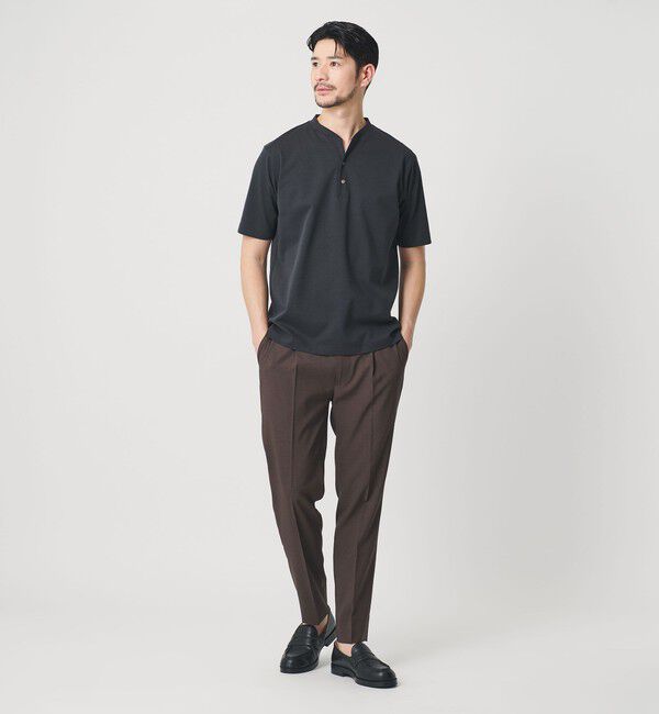 BEAUTY&YOUTH UNITED ARROWS「【WEB限定 WARDROBE SMART】クール ハイゲージ モクロディ ヘンリーネック カットソー【抗菌防臭・接触冷感」|Tシャツ・カットソー|