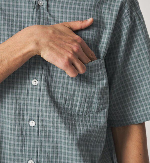 STEVEN ALAN「＜Steven Alan＞ ドビー チェック リバースシーム ショートスリーブ シャツ」|シャツ・ブラウス|