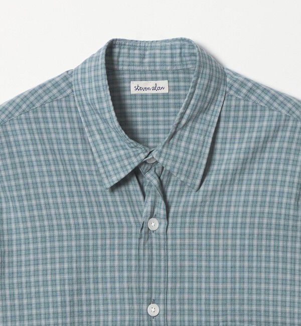 STEVEN ALAN「＜Steven Alan＞ ドビー チェック リバースシーム ショートスリーブ シャツ」|シャツ・ブラウス|