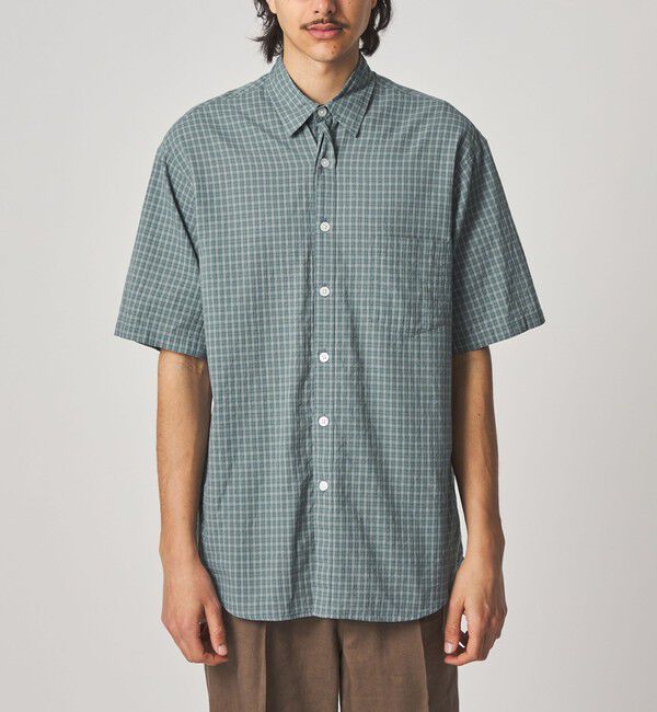 STEVEN ALAN「＜Steven Alan＞ ドビー チェック リバースシーム ショートスリーブ シャツ」|シャツ・ブラウス|